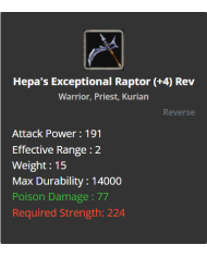 Hepa's Exceptional Raptor
 +-+4 Rebirt