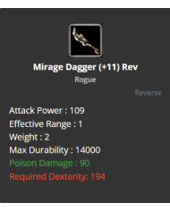 Mirage Dagger
 +-+11 Rebirt