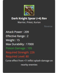 Dark Knight Spear
 +-+4 Rebirt