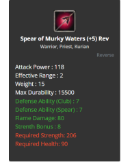 Spear of Murky Waters
 +-+5 Rebirt