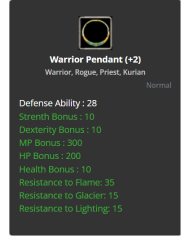 Warrior Pendant 
 +-+2