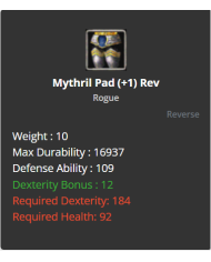 Mythril Pad
 +-+1 Rebirt