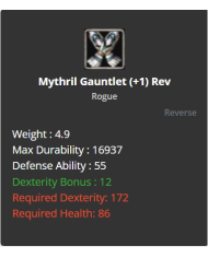 Mythril Gauntlet
 +-+1 Rebirt