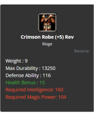 Crimson Robe
 +-+5 Rebirt