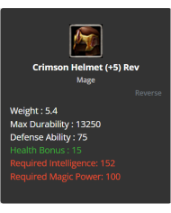 Crimson Helmet
 +-+5 Rebirt