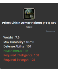 Priest Chitin Armor Set +11