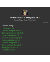 Draki's Pendant of Intelligence A.B.S