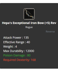 Hepa's Exceptional Iron Bow (+5) Rev