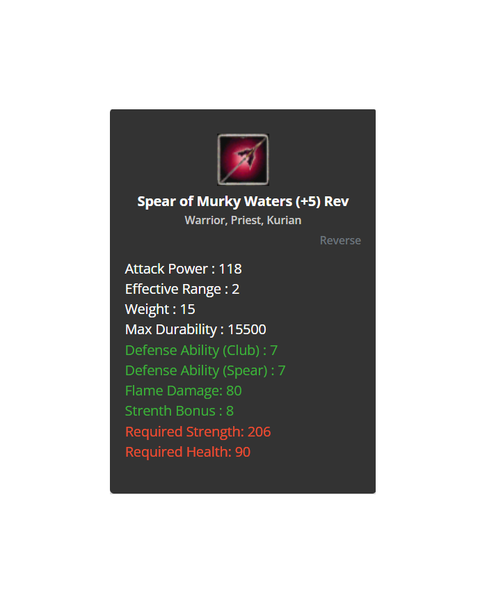 Spear Of Murky Waters +5 Rev