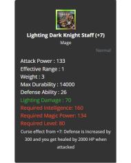 Lighting Dark Knight Staff +7