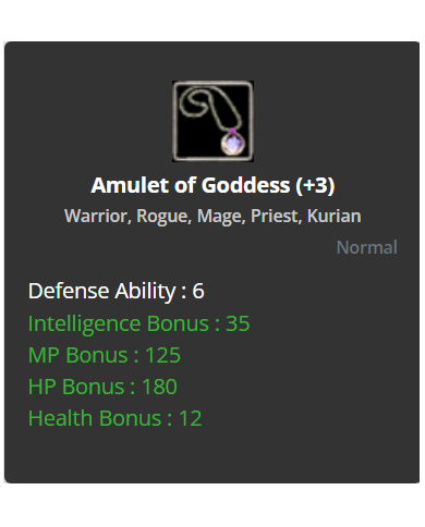 Amulet of Goddess