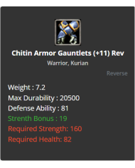 Chitin Armor Gauntlets (+11) Rev