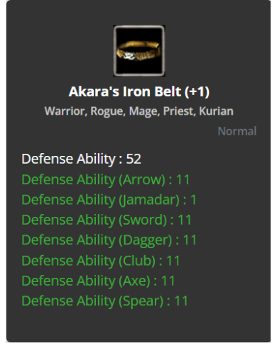 Akara Iron Belt +1