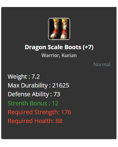 Dragon Scale Boots (+7)