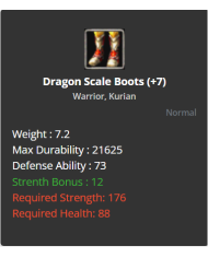 Dragon Scale Boots (+7)