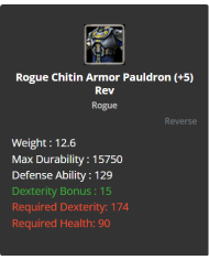 Rogue Chitin Set +8