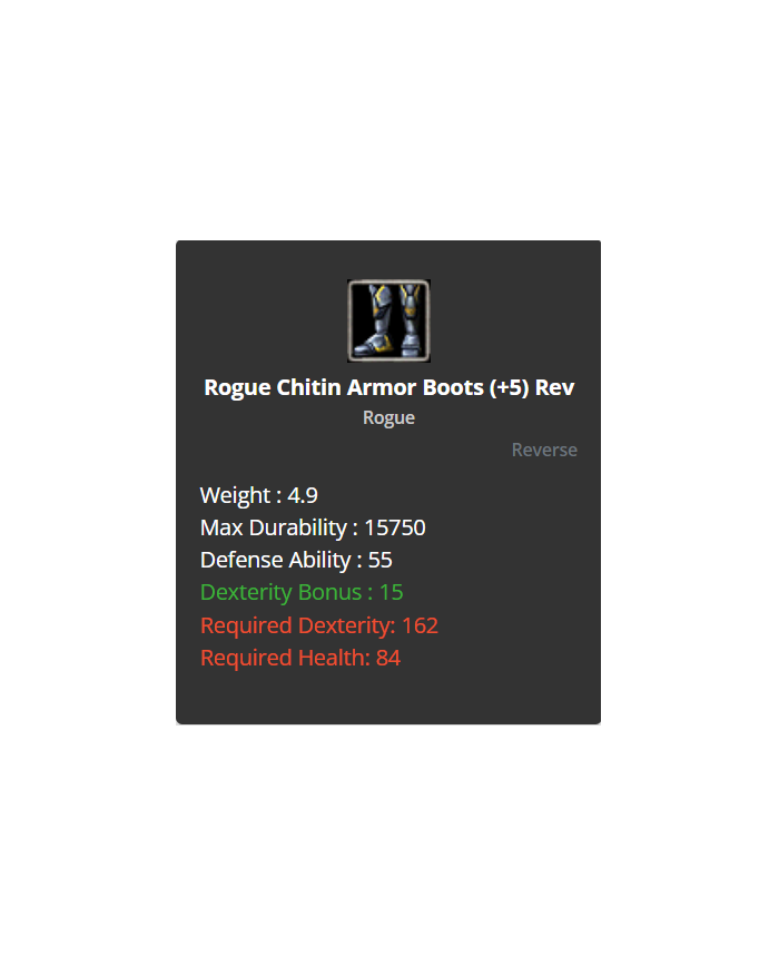 Rogue Chitin Set +8