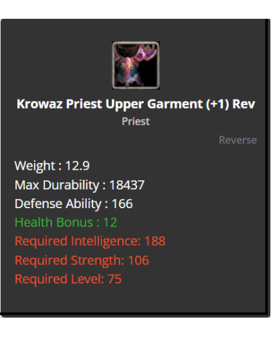 Krowaz Priest Set(+1) Rev