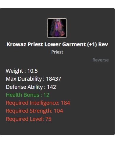 Krowaz Priest Set(+1) Rev