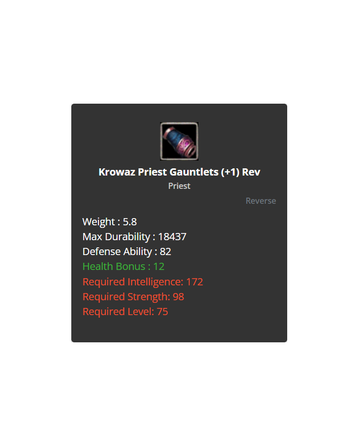 Krowaz Priest Set(+1) Rev