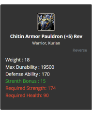 Warrior Chitin Set +8