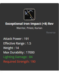 Exceptional Iron Impact +8 Rev