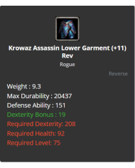 Krowaz Assassin Set +11 Rev