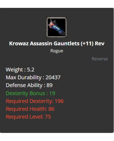 Krowaz Assassin Set +11 Rev