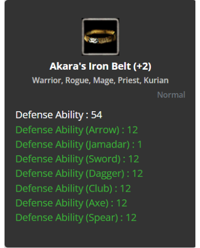 Akara's Iron Belt +2