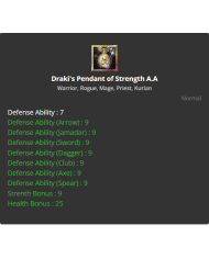 Draki's Pendant Of Strength A.A