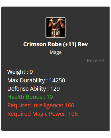 Crimson Robe +11 Rev