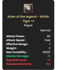 Ruler Of The Legend - White Tiger +1