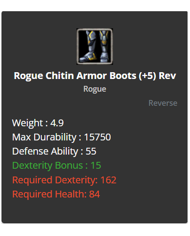 Rogue Chitin Set +8