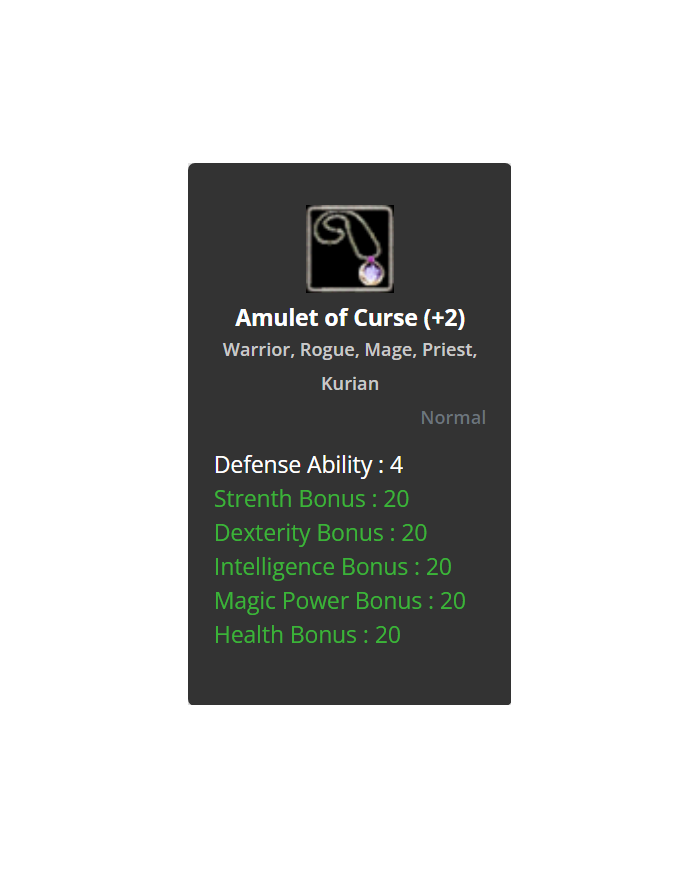 +2 Amulet of Curse