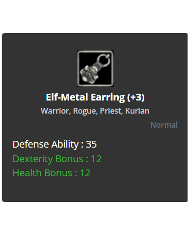 +3 Elf-Metal Earring