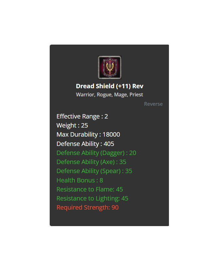 Dread Shield +11 Rev