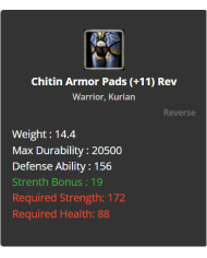 Warrior Chitin Set +11 Rev