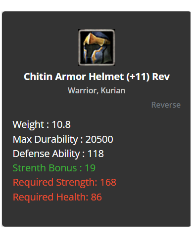  Warrior Chitin Set (+11) Rev