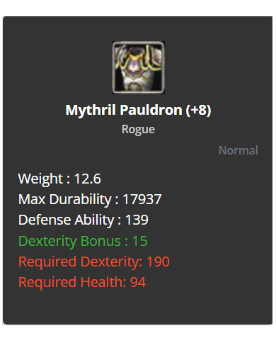 Mythril Pauldron (+8)