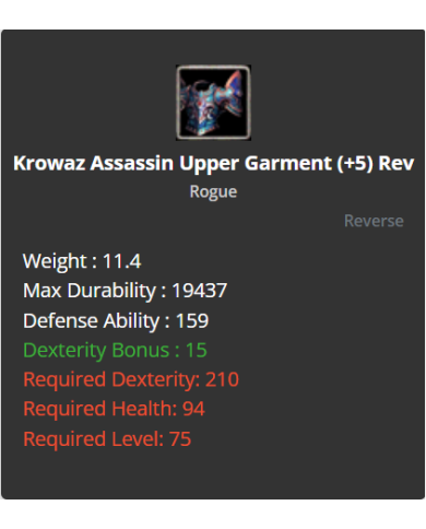 Krowaz Assassin Set +5 Rev