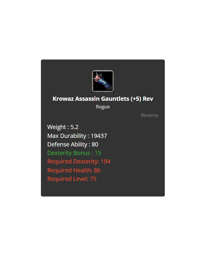 Krowaz Assassin Set +5 Rev