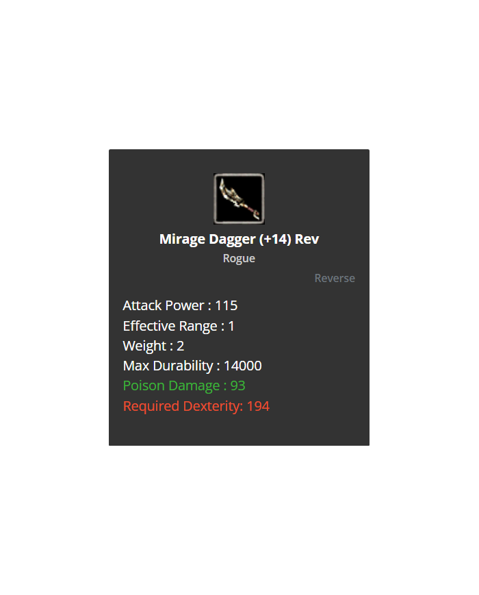 +14 Reb Mirage Dagger