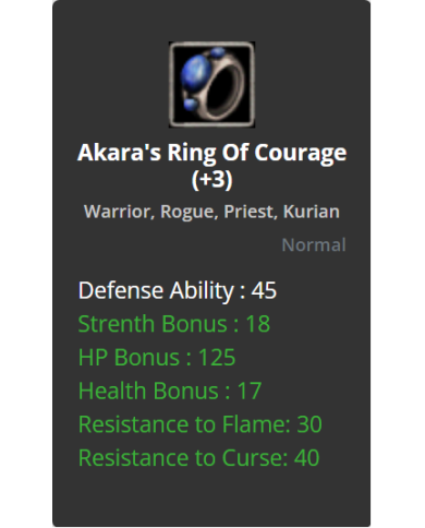 +3 Akara's Ring of Cougrage