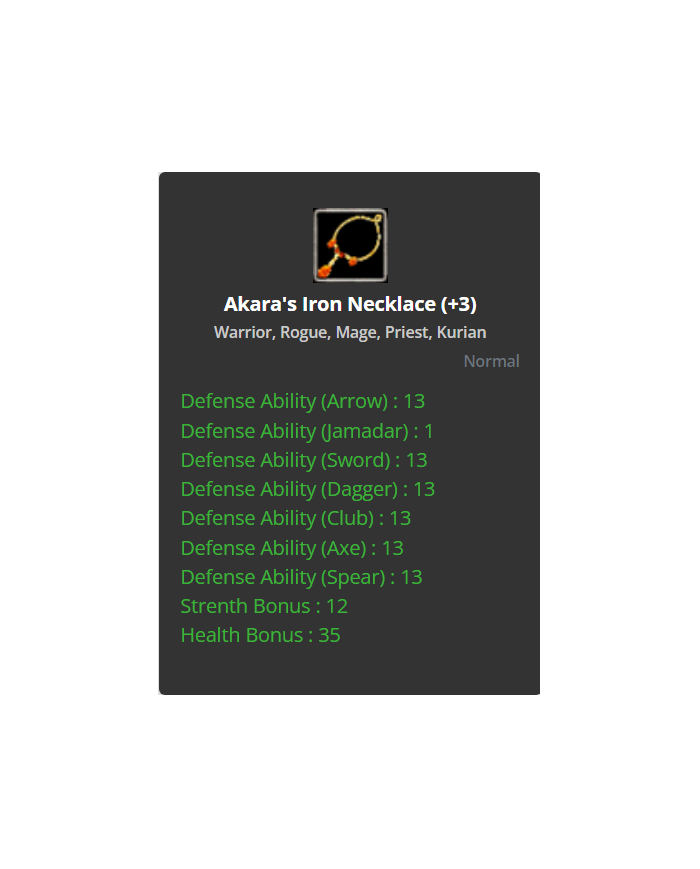 +3 Akara's Iron Necklece