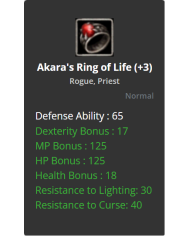 +3 Akara's Ring of Life