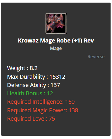 Krowaz Mage Set +1 Rev