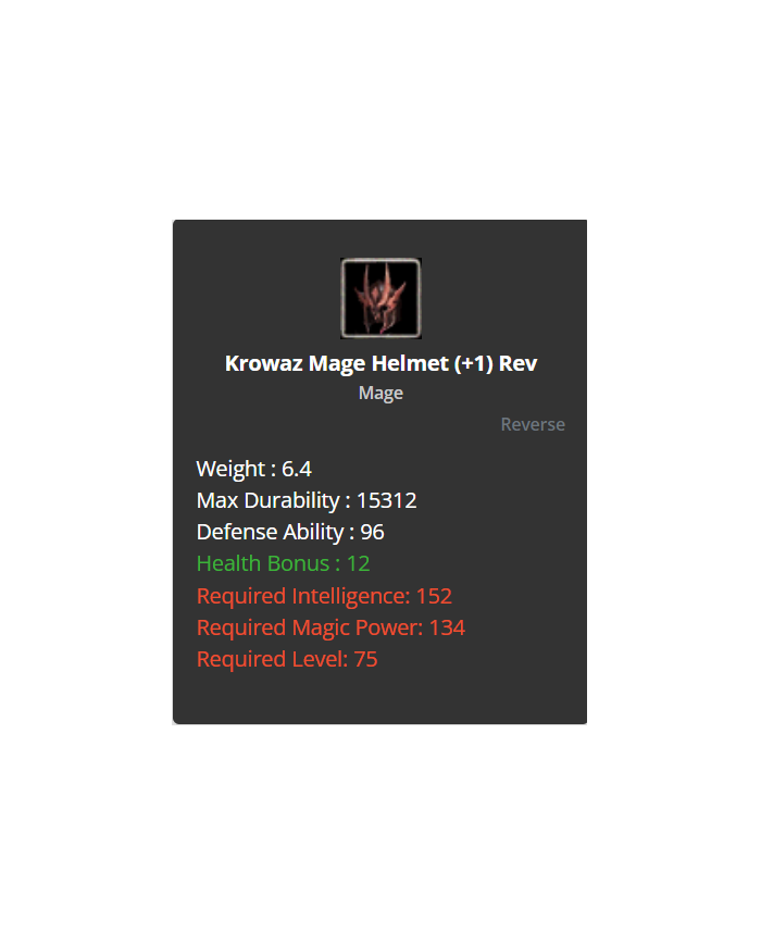 Krowaz Mage Set +1 Rev