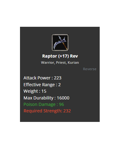 Raptor +17 (reverse)