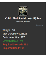 Chitin Shell Pauldron +11 (reverse)