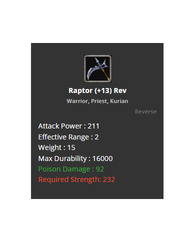 +13 Reverse Raptor